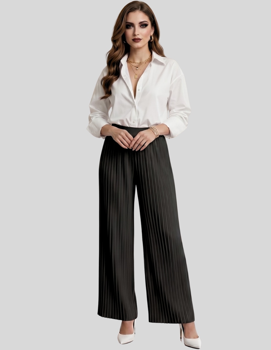 Pantalón plisado malabis para mujer