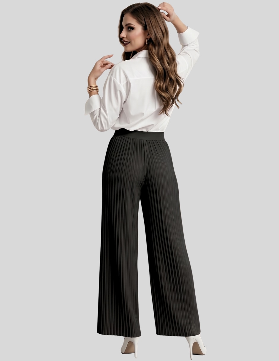 Pantalón plisado malabis para mujer