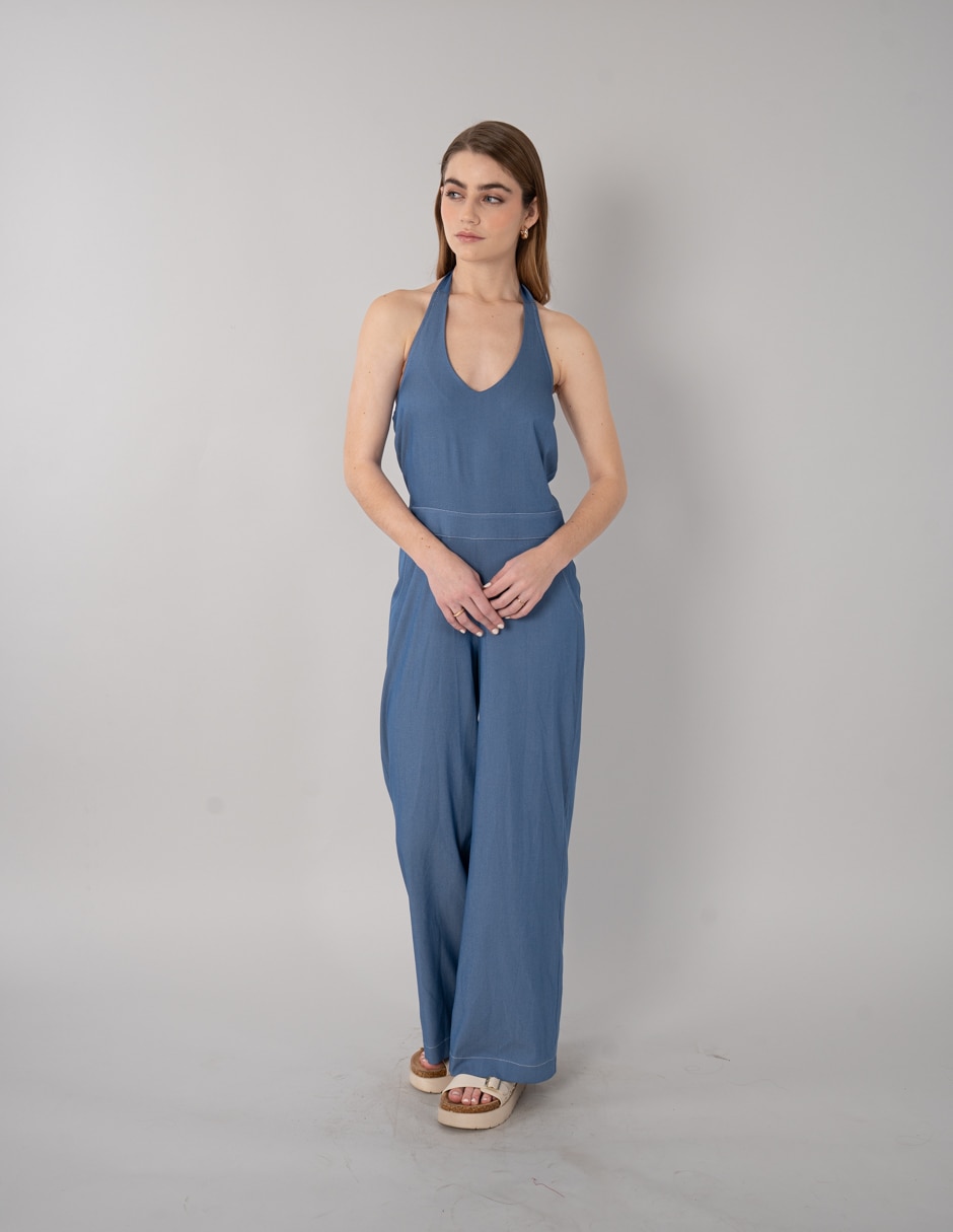 Jumpsuit de algodón y poliéster casual estampado liso para mujer Jumpsuit de algodón y poliéster casual estampado liso para mujer