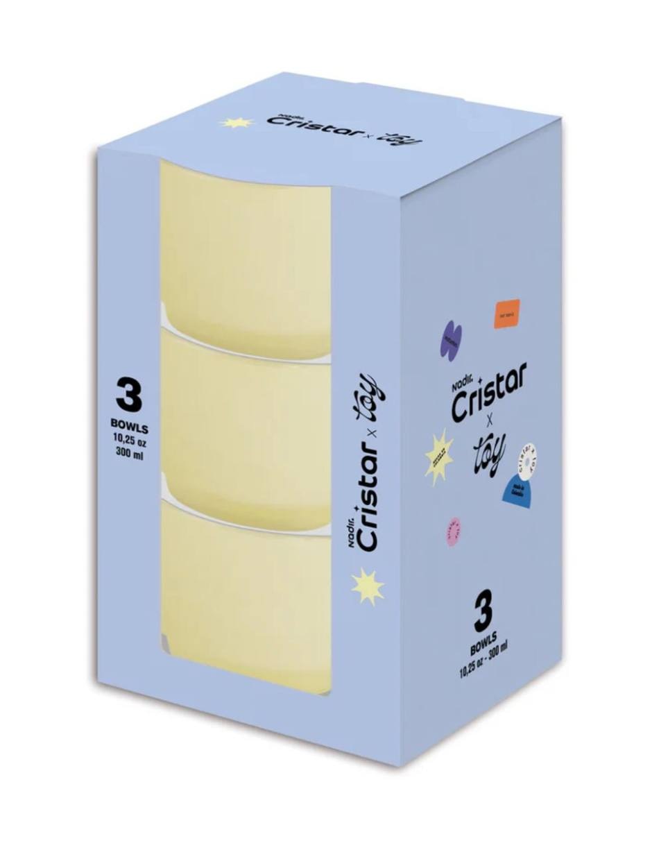 Set bowl Cristar Manaos 3 piezas de vidrio