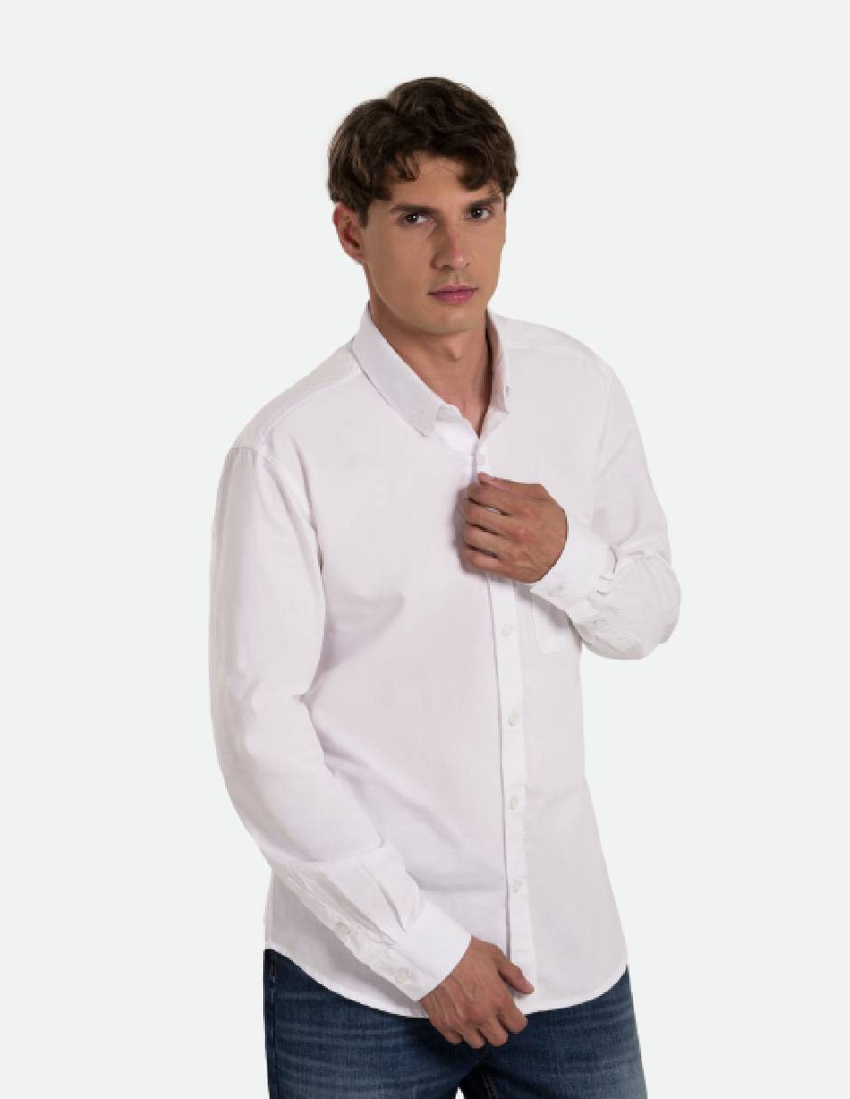 Camisa casual de algodón manga larga para hombre Camisa casual de algodón manga larga para hombre