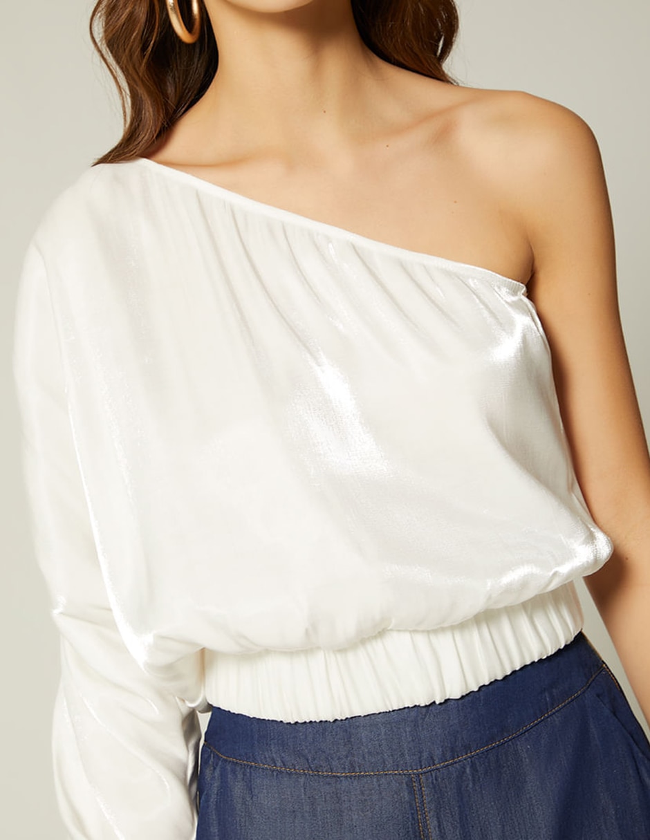 Blusa Studio f Destello Glam manga larga para mujer
