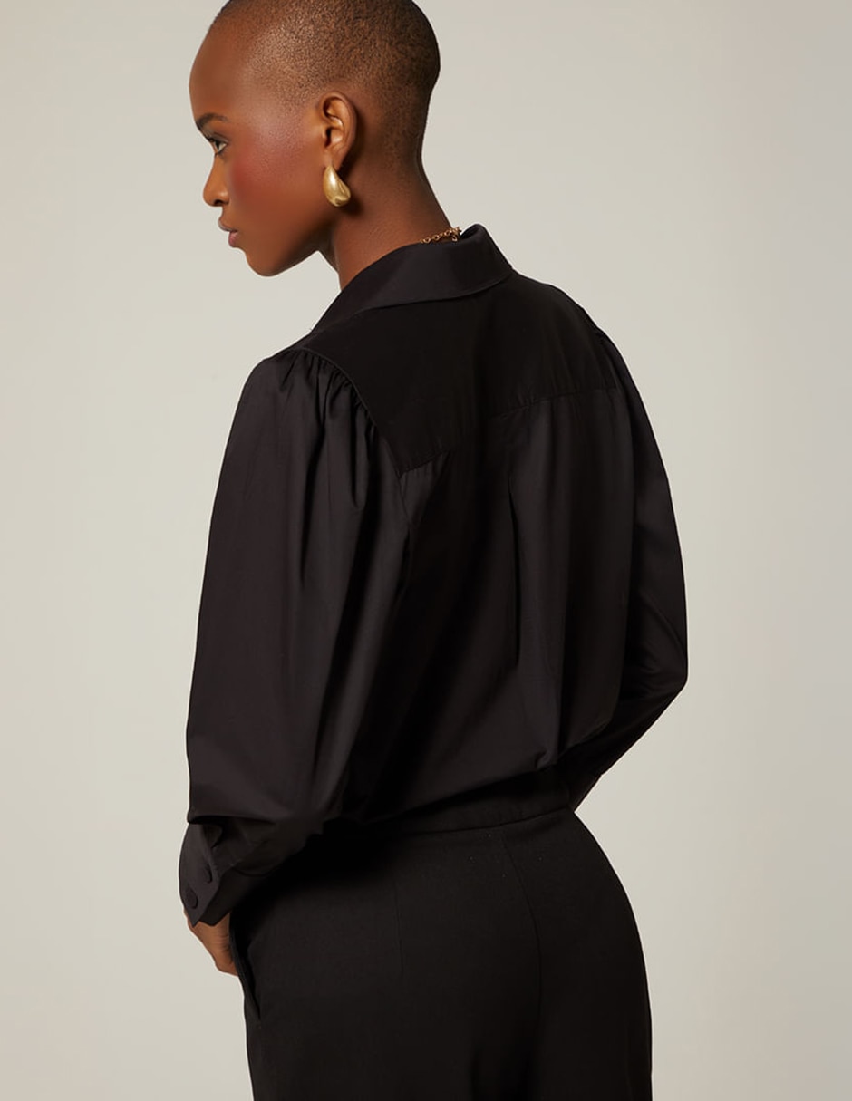Body studio f cuello camisero escote v para mujer