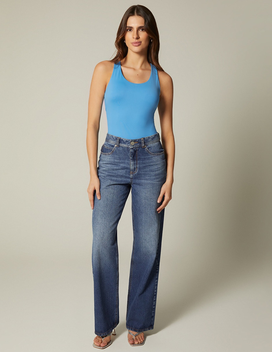 Body studio f cuello redondo para mujer