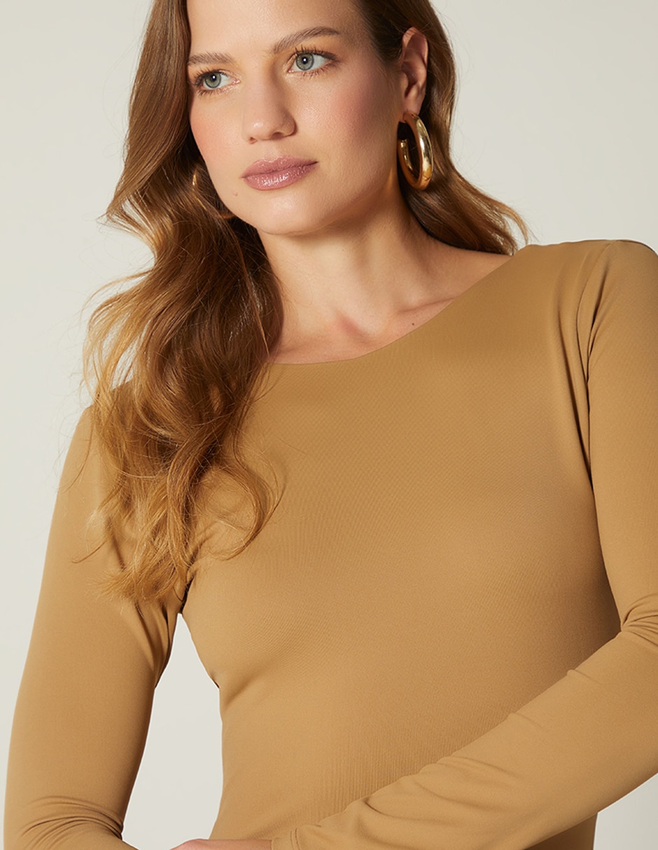 Body studio f cuello redondo escote espalda abierta para mujer