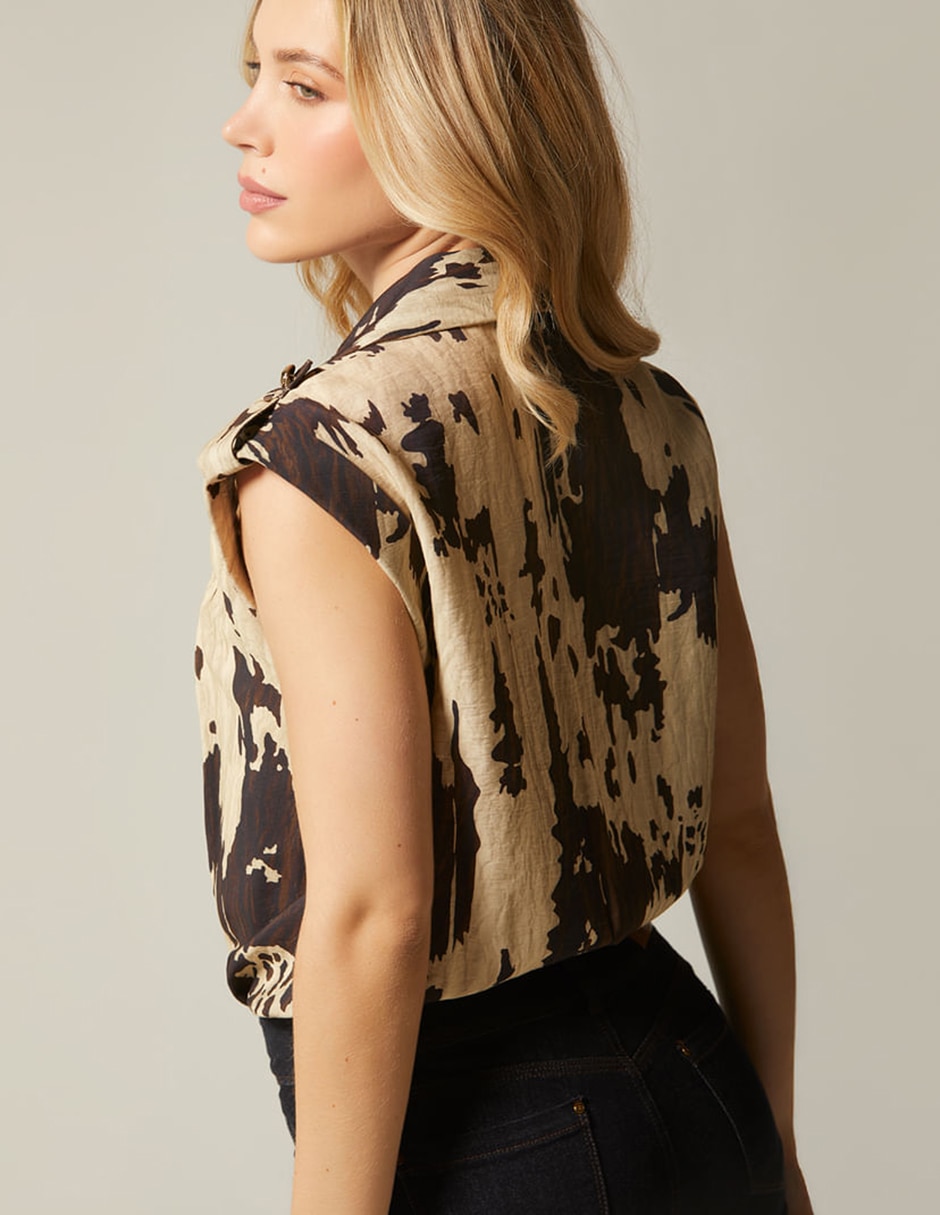 Body studio f cuello camisero escote v para mujer