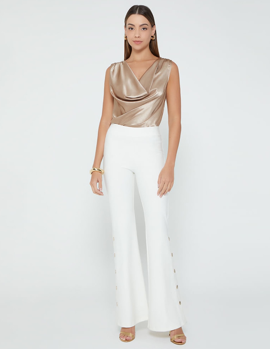 Pantalón relaxed acampanado para mujer 2