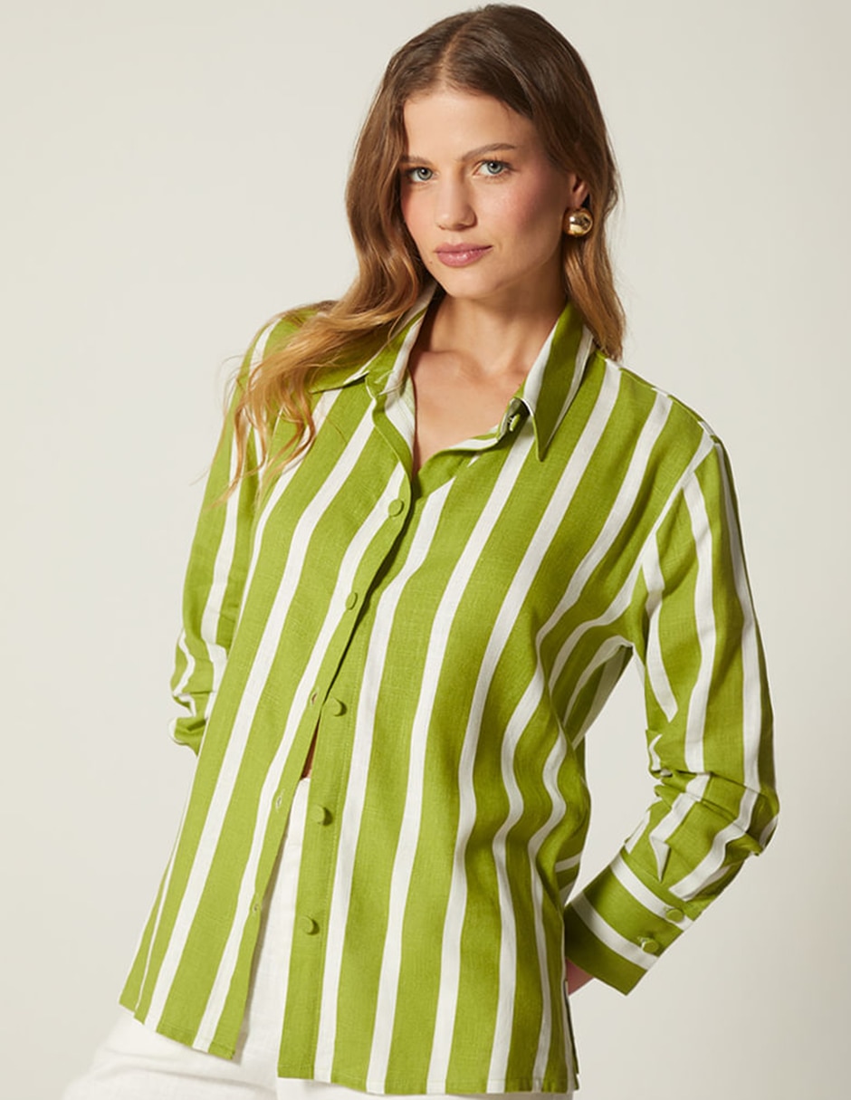 Blusa brisa tropical manga larga para mujer 4