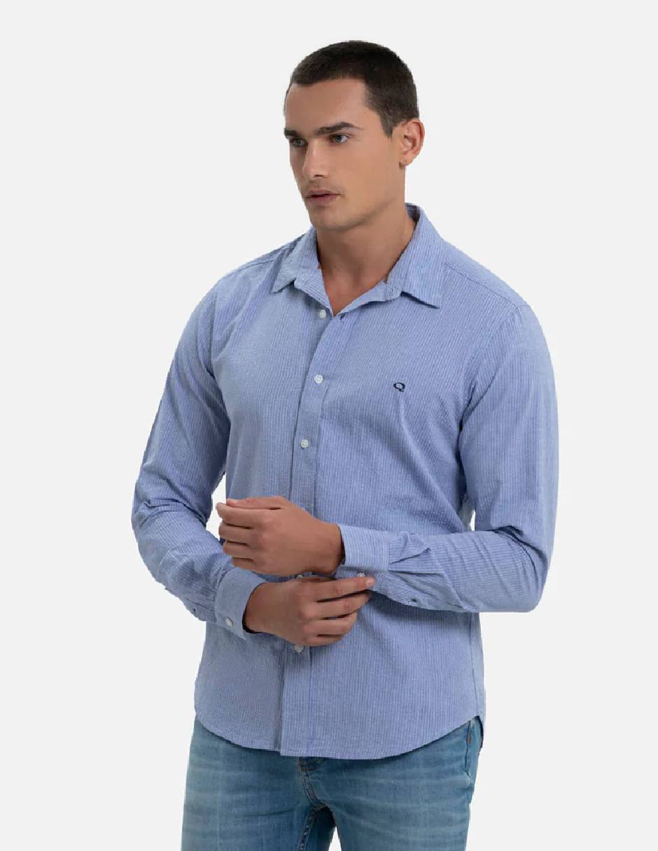 Camisa casual Quest Q de algodón manga larga para hombre