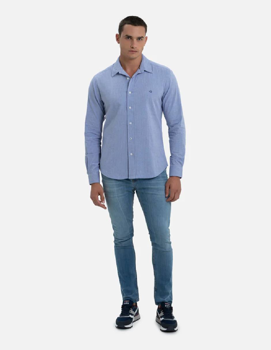 Camisa casual Quest Q de algodón manga larga para hombre