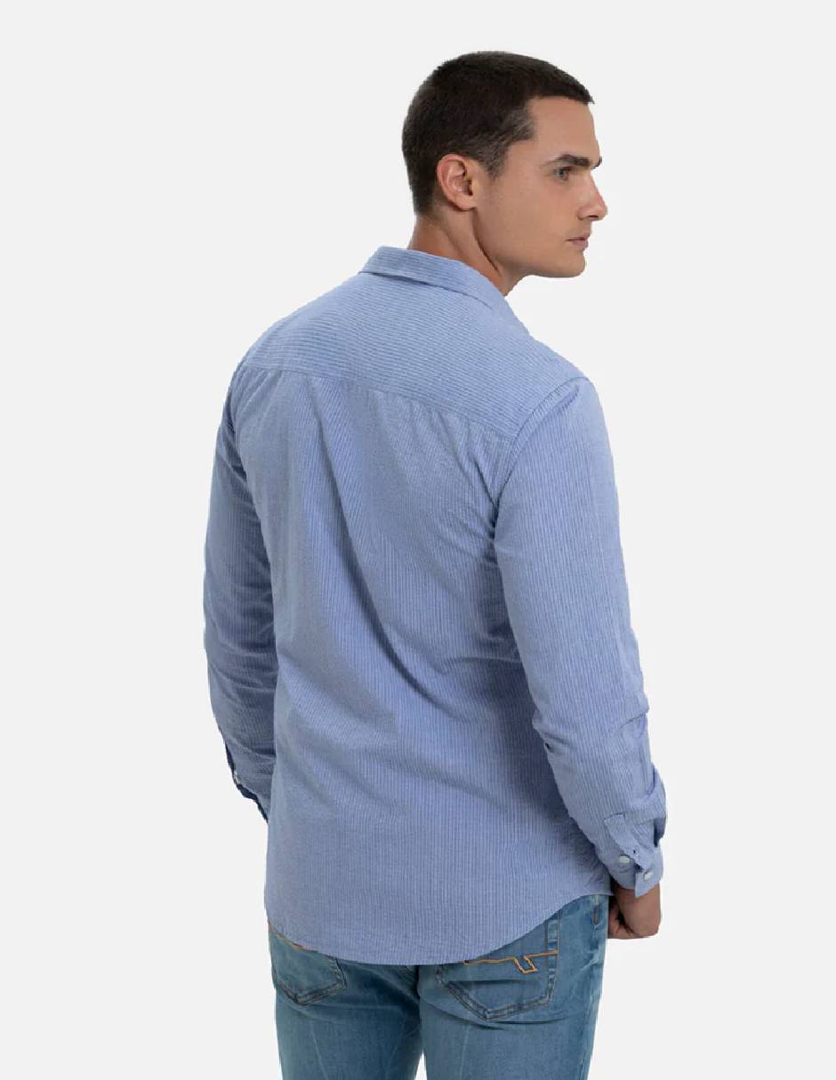 Camisa casual Quest Q de algodón manga larga para hombre