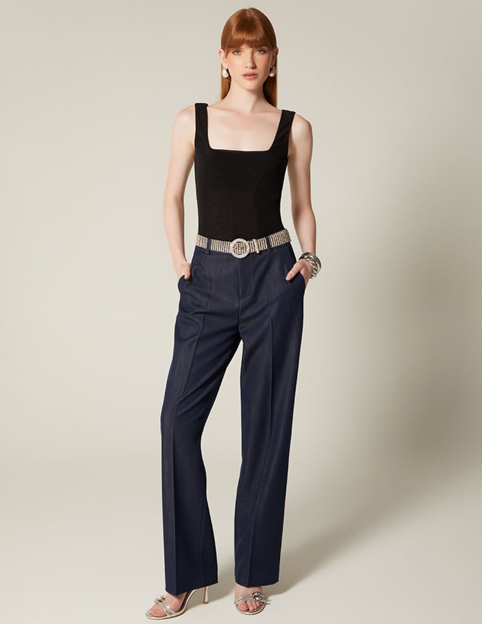 Body studio f cuello con escote cuadrado para mujer