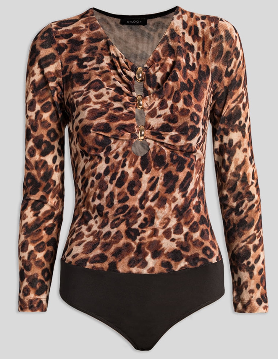 Body studio f cuello v escote profundo para mujer
