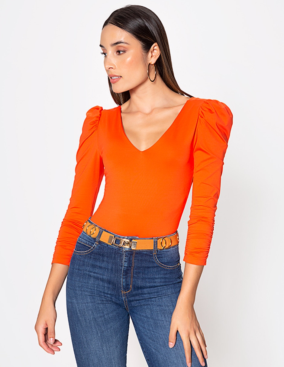 Body studio f cuello con escote v para mujer