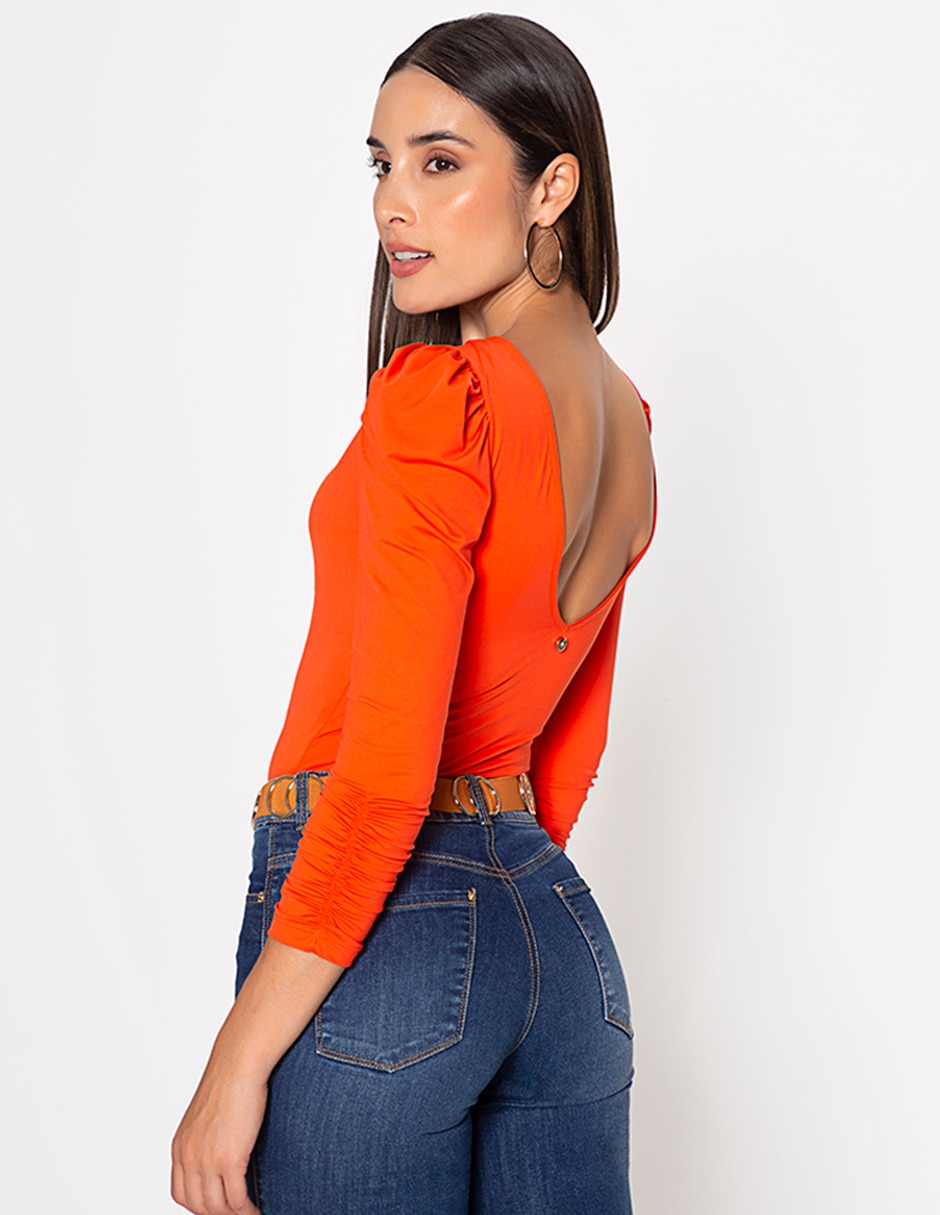 Body studio f cuello con escote v para mujer