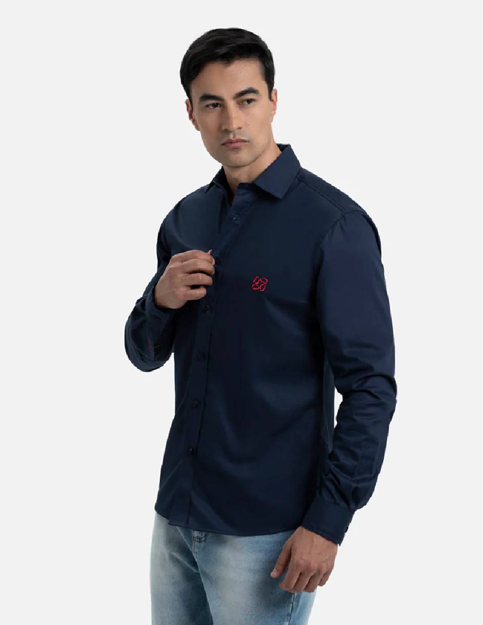 Camisa casual Quest Q de algodón manga larga para hombre