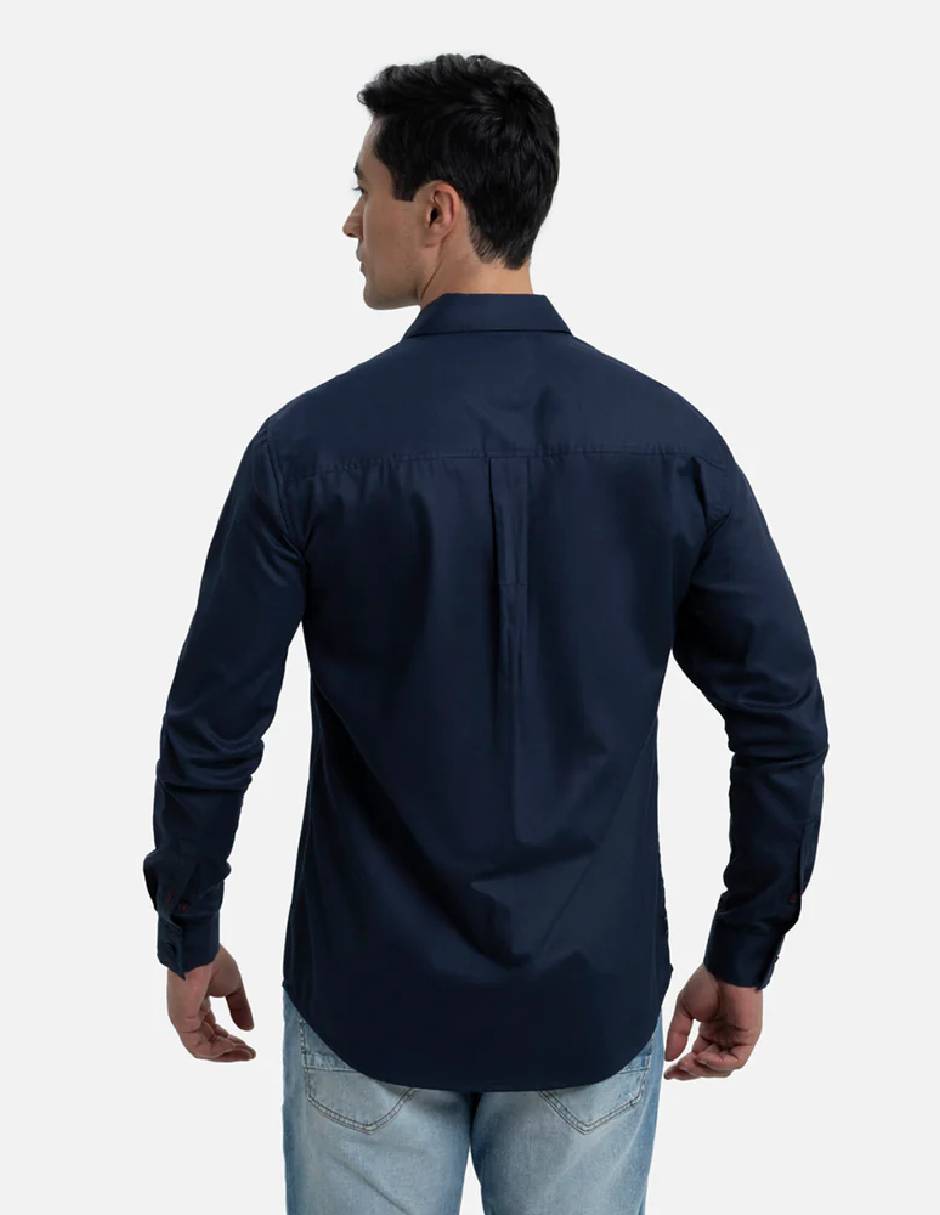 Camisa casual Quest Q de algodón manga larga para hombre