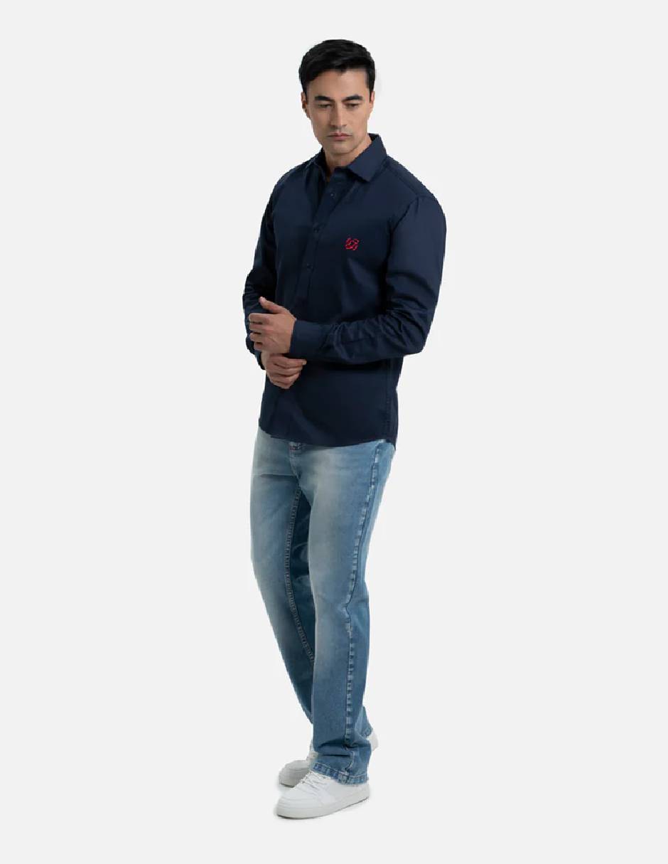 Camisa casual Quest Q de algodón manga larga para hombre