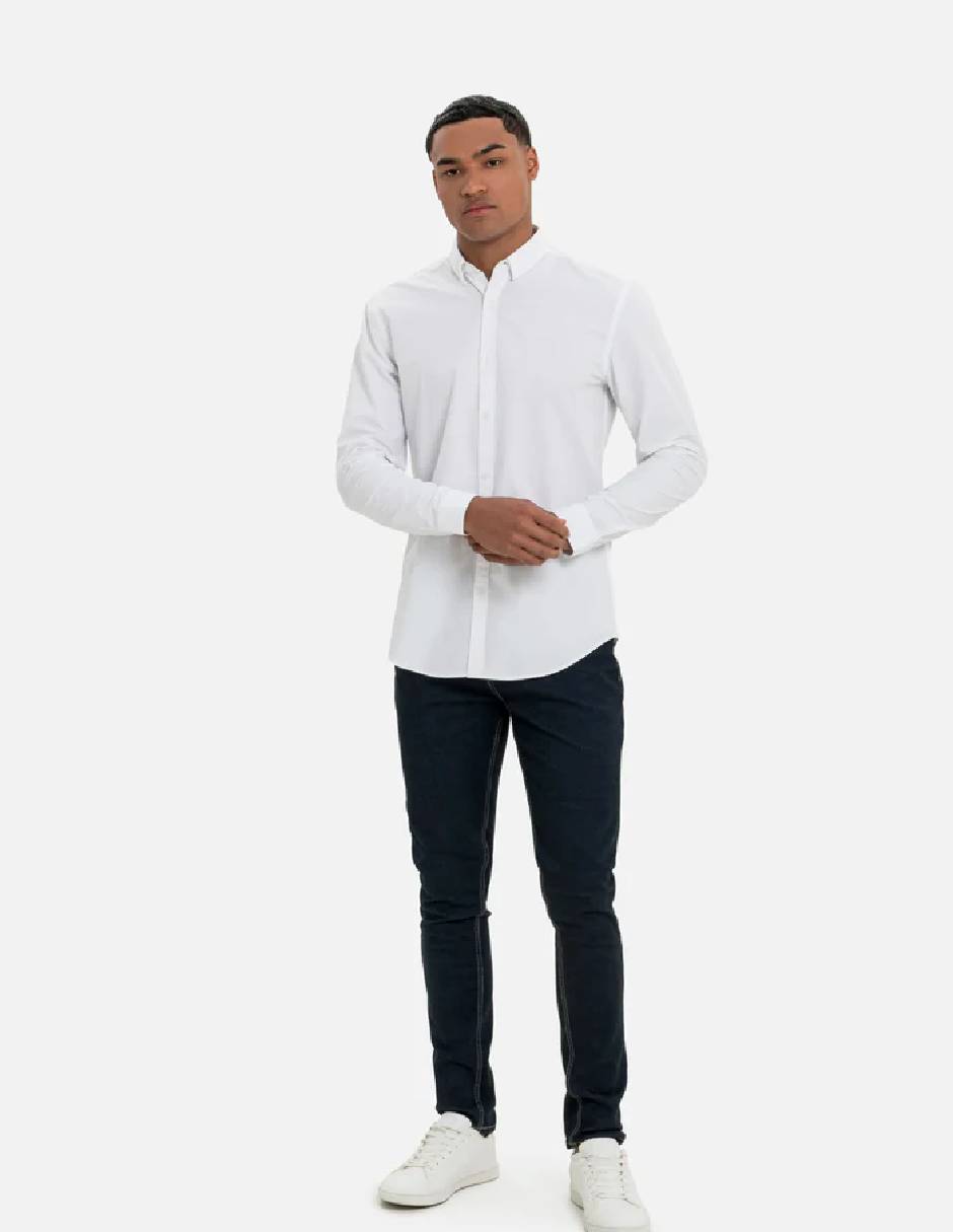 Camisa casual de algodón manga larga para hombre 2