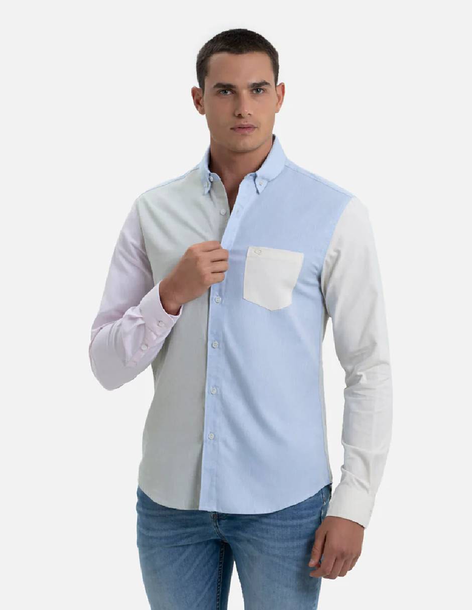Camisa casual de algodón manga larga para hombre Camisa casual de algodón manga larga para hombre