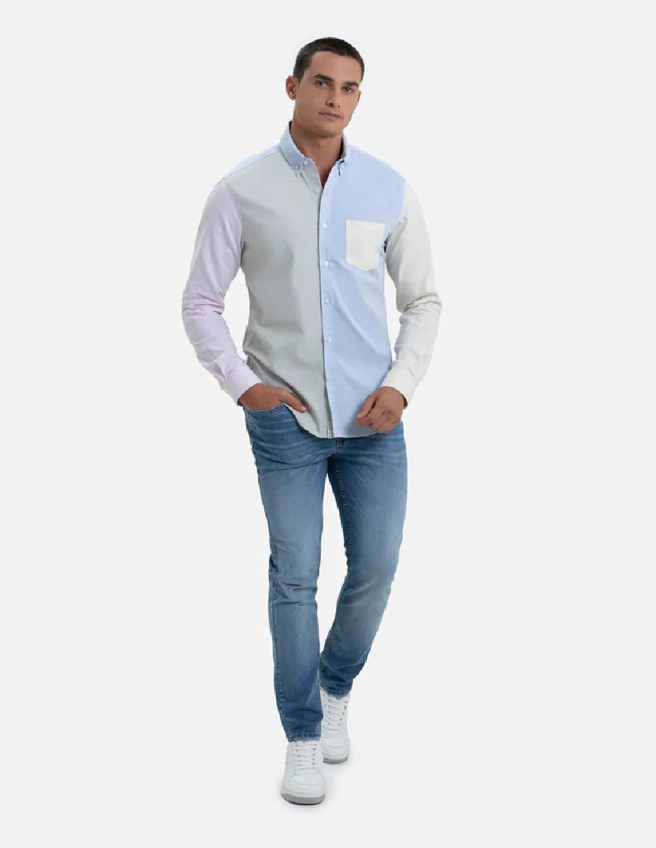 Camisa casual de algodón manga larga para hombre 5
