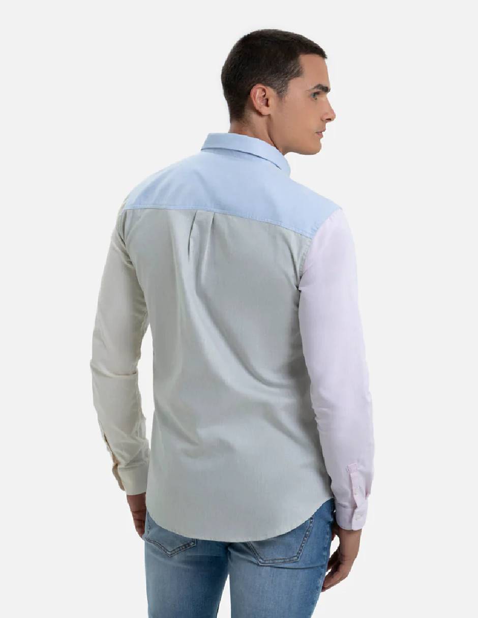 Camisa casual de algodón manga larga para hombre 6