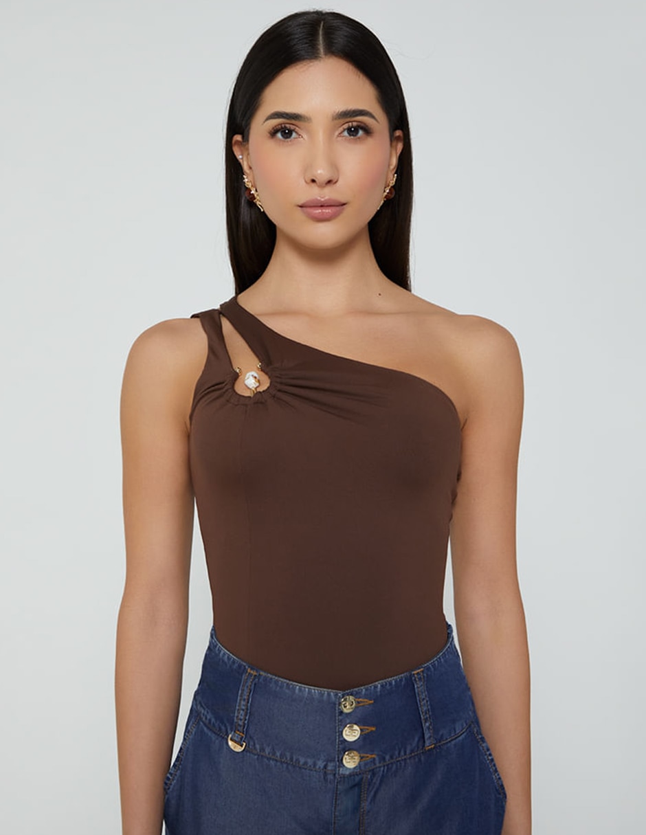 Body studio f cuello con escote bajo para mujer