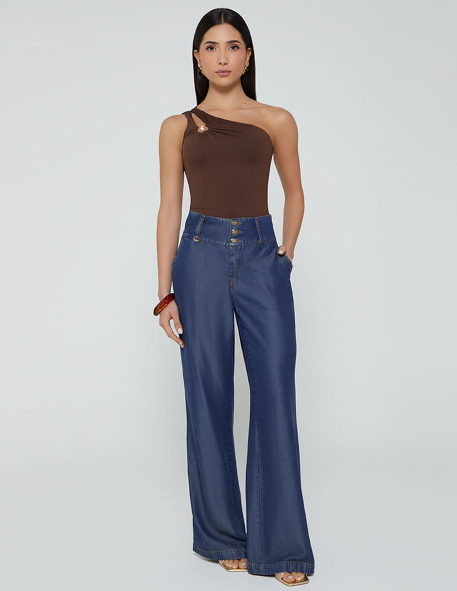 Body studio f cuello con escote bajo para mujer