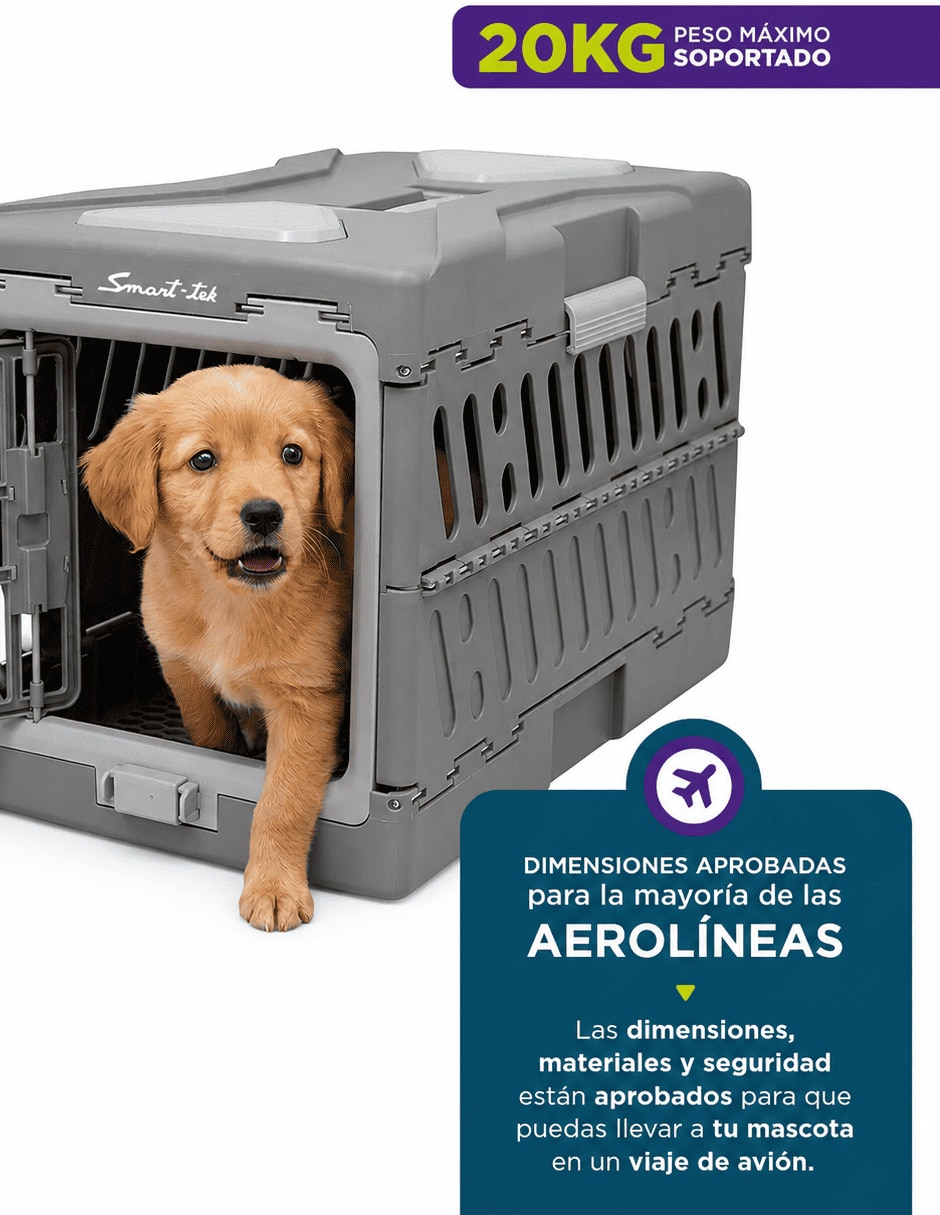 Transportadora para mascota Smart-Tek de plástico