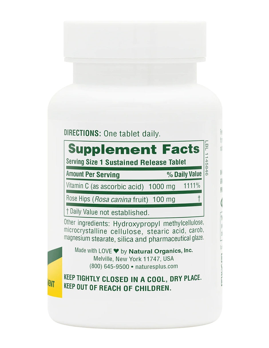 Vitamina C 1000 con escaramujo Natureplus con vitamina C de 60 cápsulas