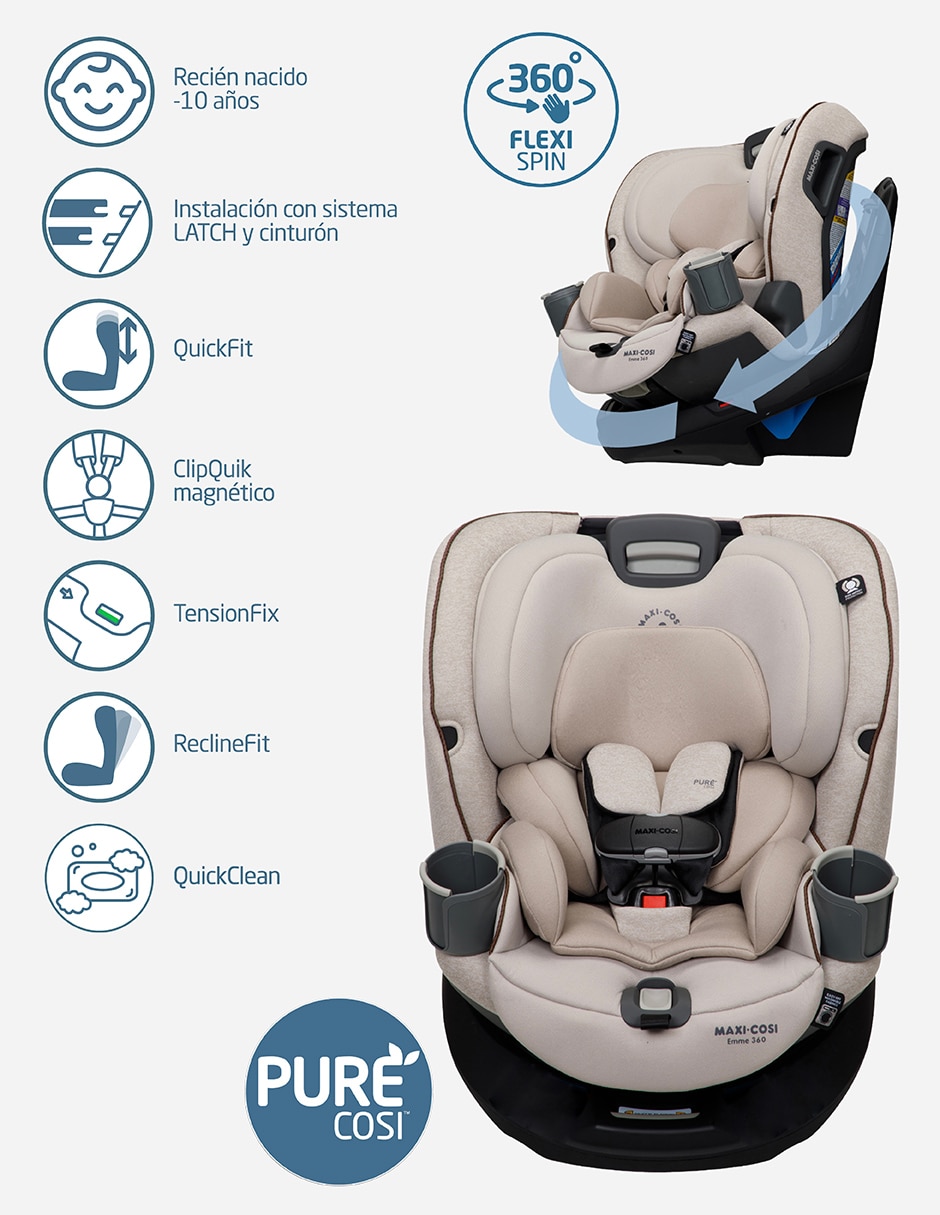 Autoasiento convertible compatible con Latch Emme 360 13