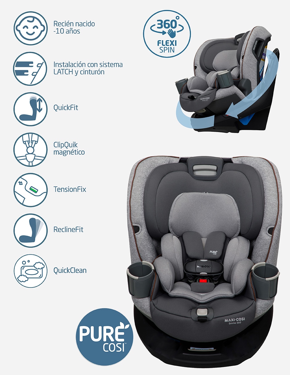 Autoasiento convertible Maxi Cosi compatible con Latch Emme 360