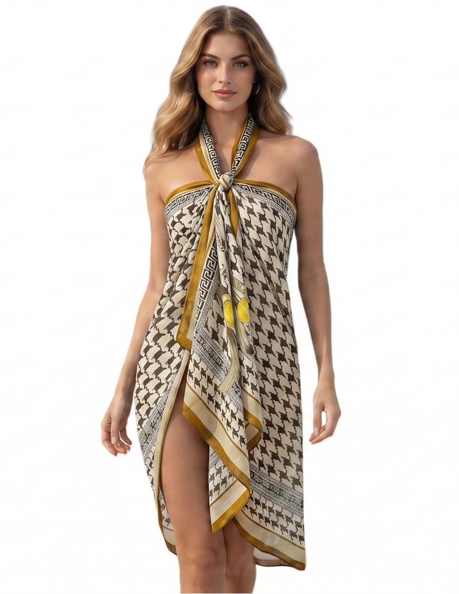 Pashmina Twist Side con estampado escocés para mujer