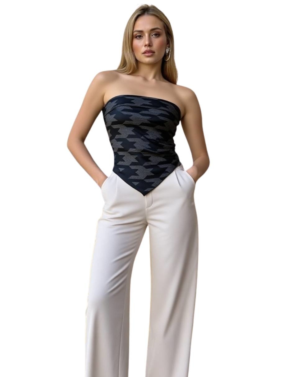 Mascada Twist Side con estampado pata de gallo para mujer