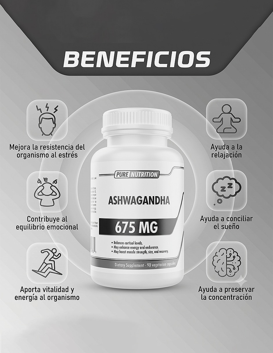 Ashwagandha 675 mg 90 caps Pure Nutrition