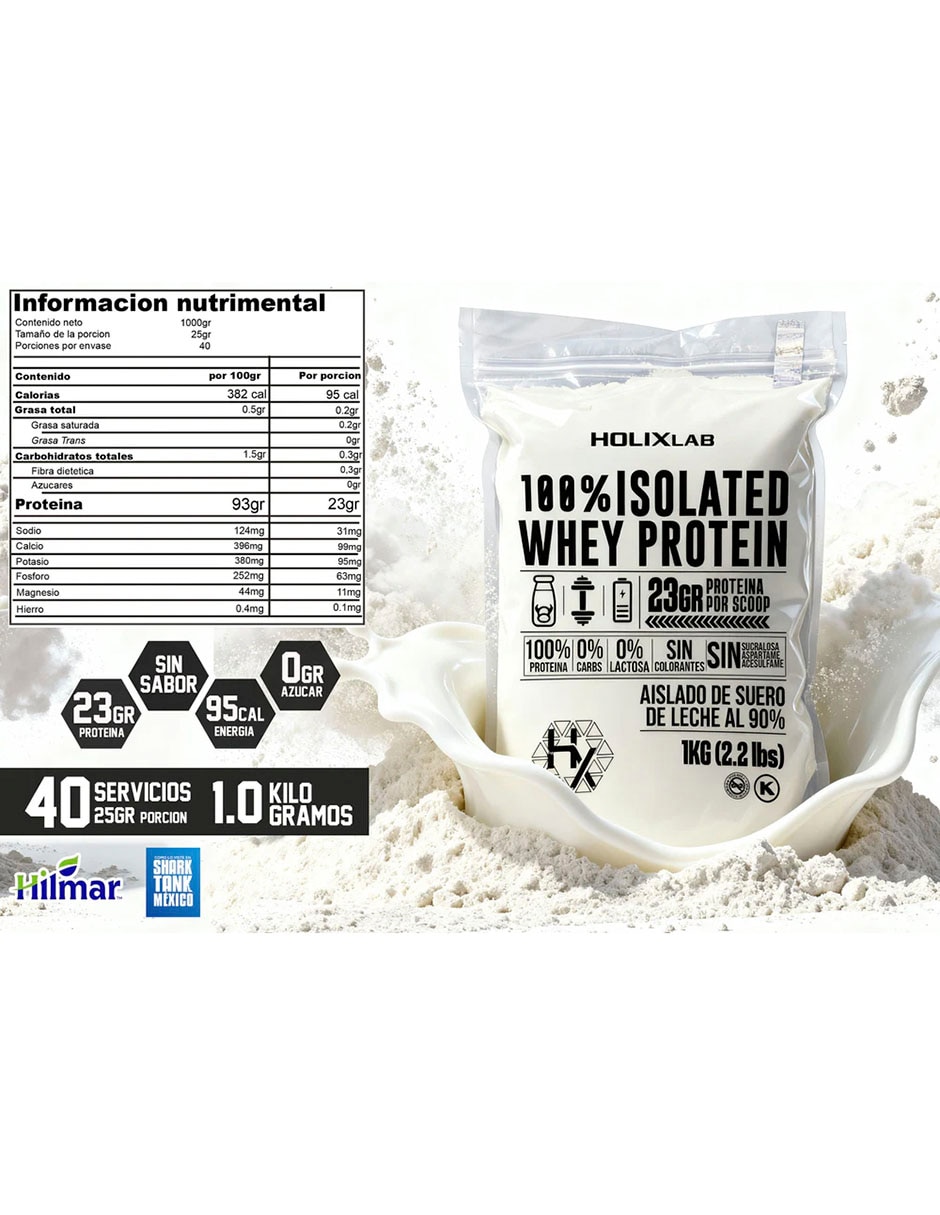 Proteína Isolated Whey Olix sabor natural de 1 kg