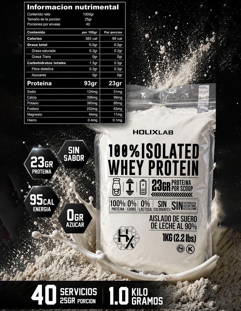 Proteína Isolated Whey Olix sabor natural de 1 kg