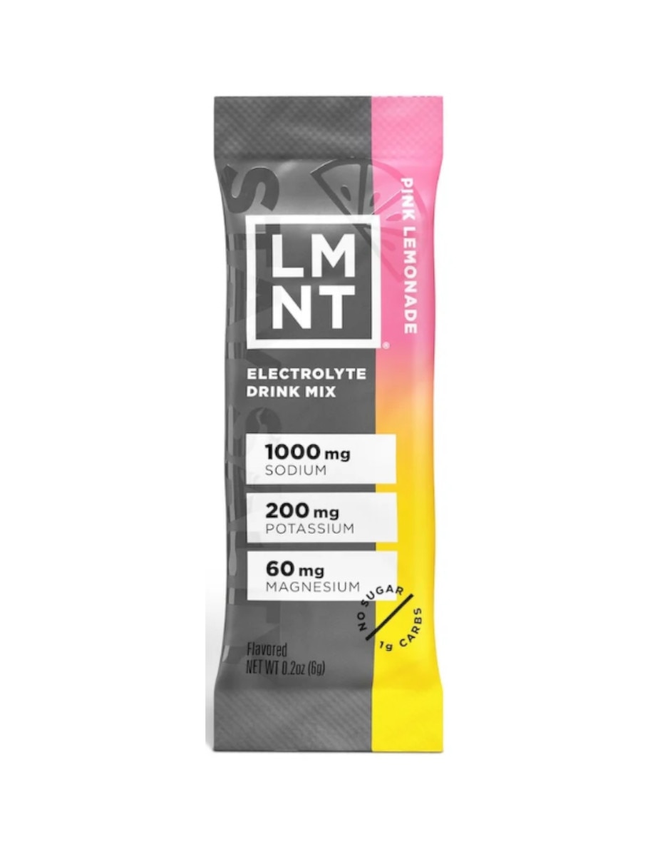 Electrolitos LMNT sin azúcar sabor limonada rosa con Vitamina D Calcio Zinc Potasio Vitamina C Fosforo Magnesio Cloruro
