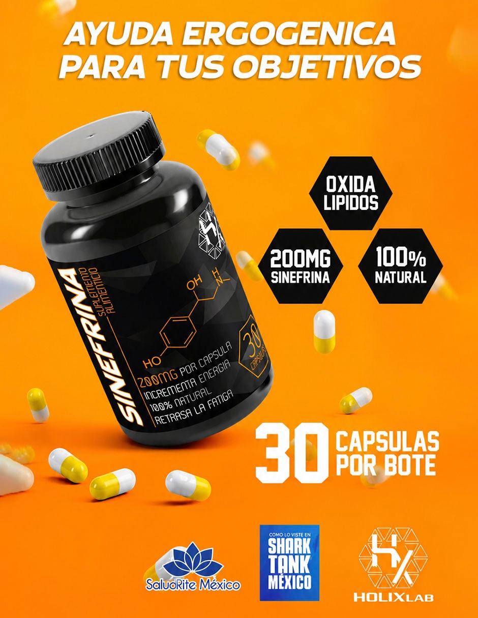 Sinefrina sin cafeína 200 mg 30 cápsulas Olix con Proteína sabor agridulce