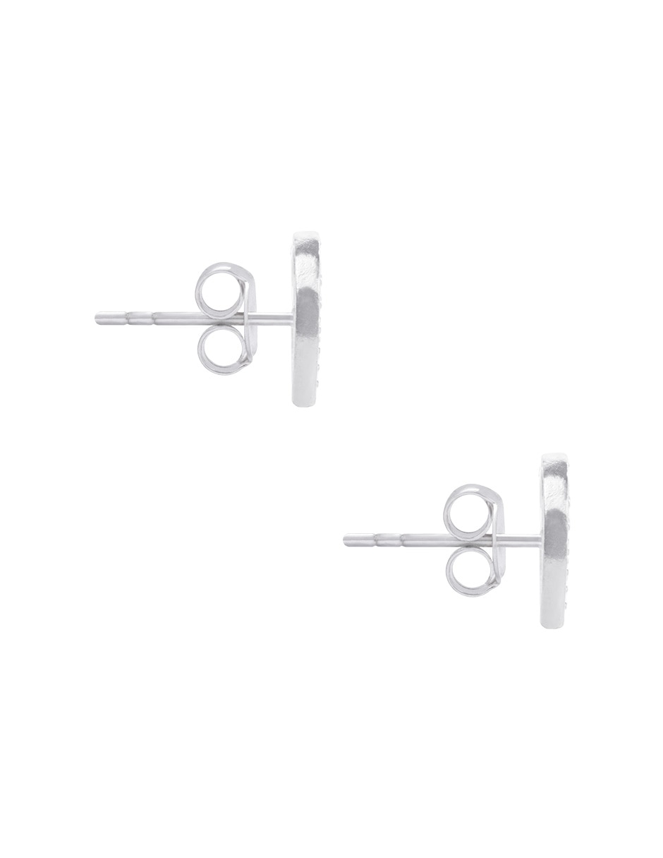 Broqueles de corazón de Plata P 925 con acabado pavé zirconia 2