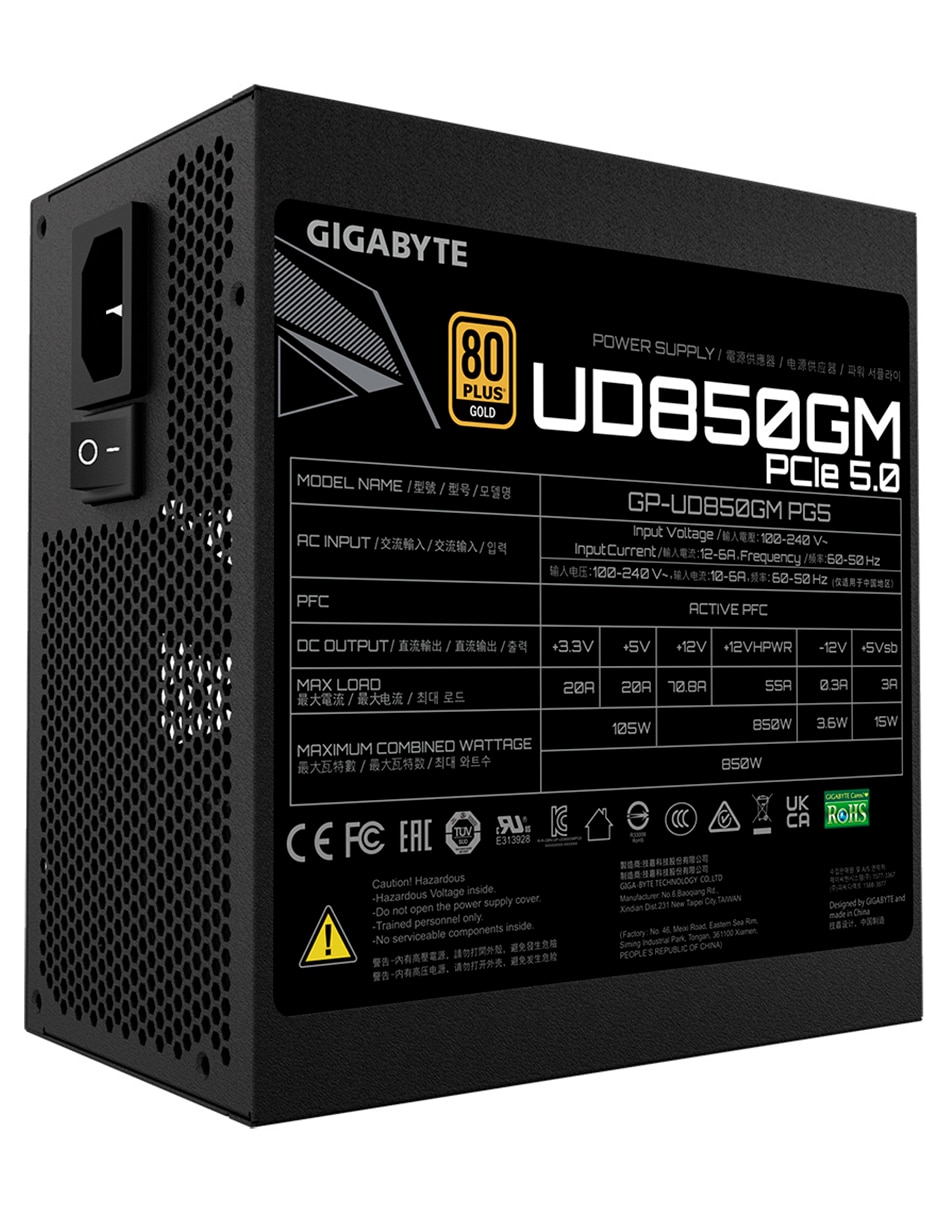Fuente de poder Gigabyte GP-UD850GM PG5 V2