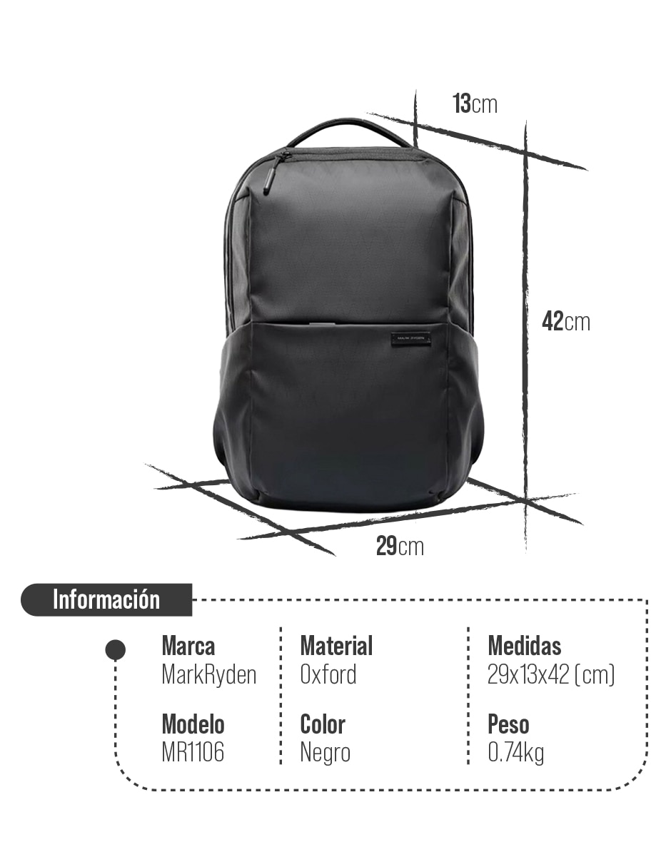 Mochila con portalaptop impermeable unisex 7
