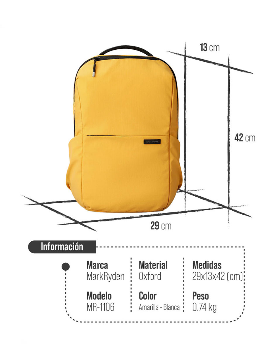 Mochila con portalaptop Mark Ryden impermeable unisex
