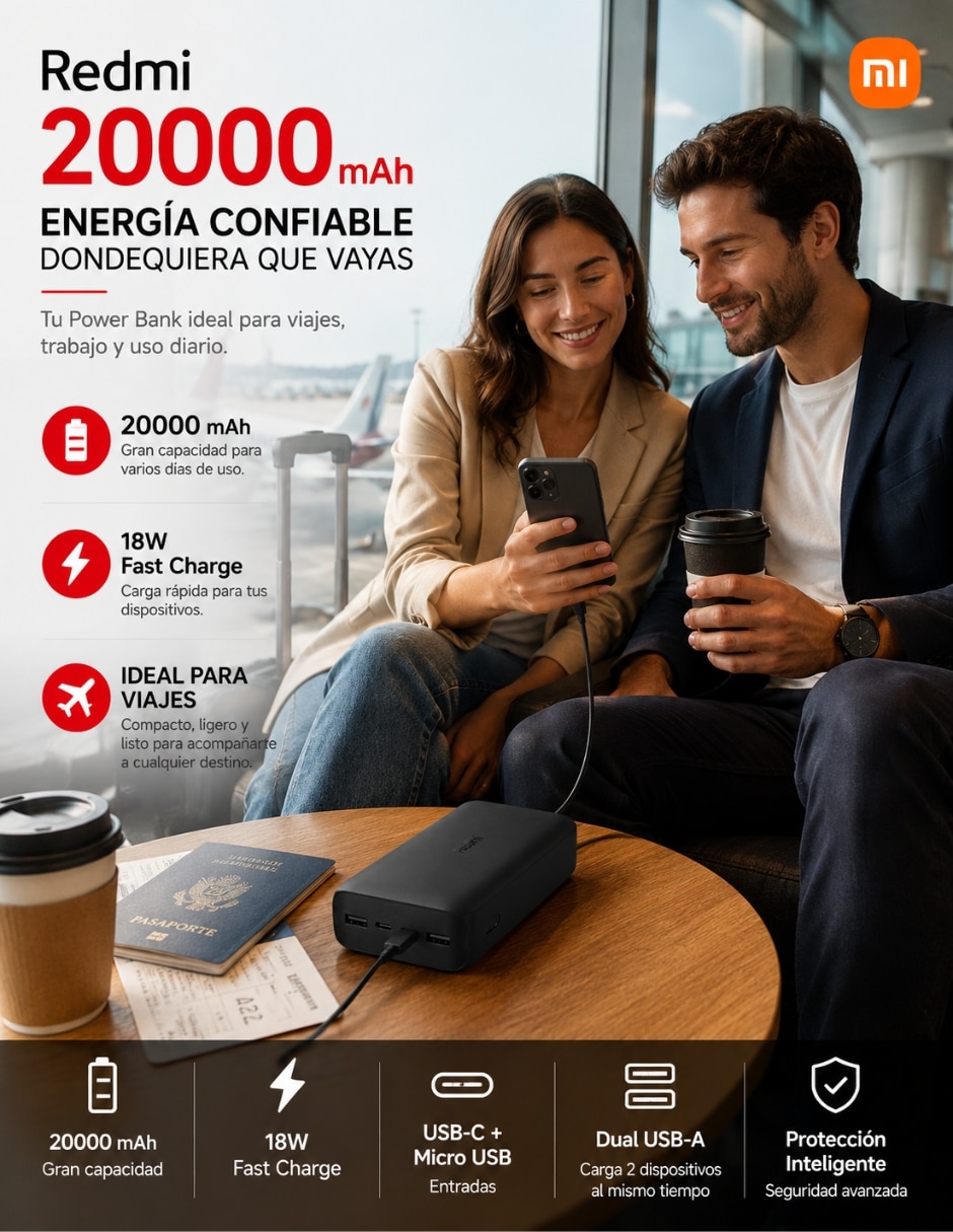 Batería portátil Xiaomi 20000 mAh