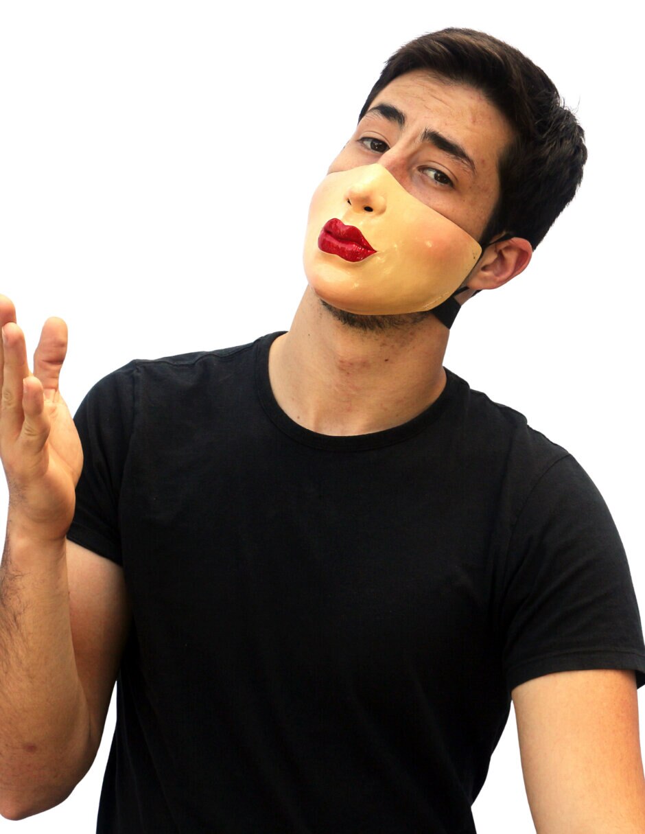 Máscara para disfraz Cubre Bocas de Labios Rojos Ghoulish Productions