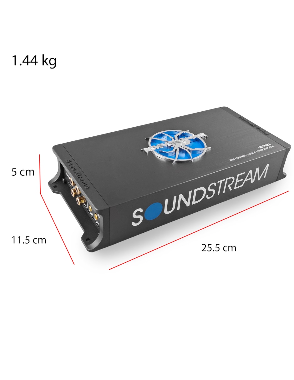 Amplificador para auto Steelpro TM-740X4 de 9-16 VDC