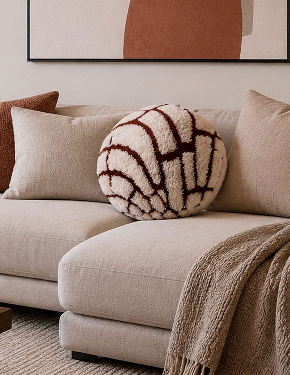 Cojín decorativo Jacquard concha vainilla 5