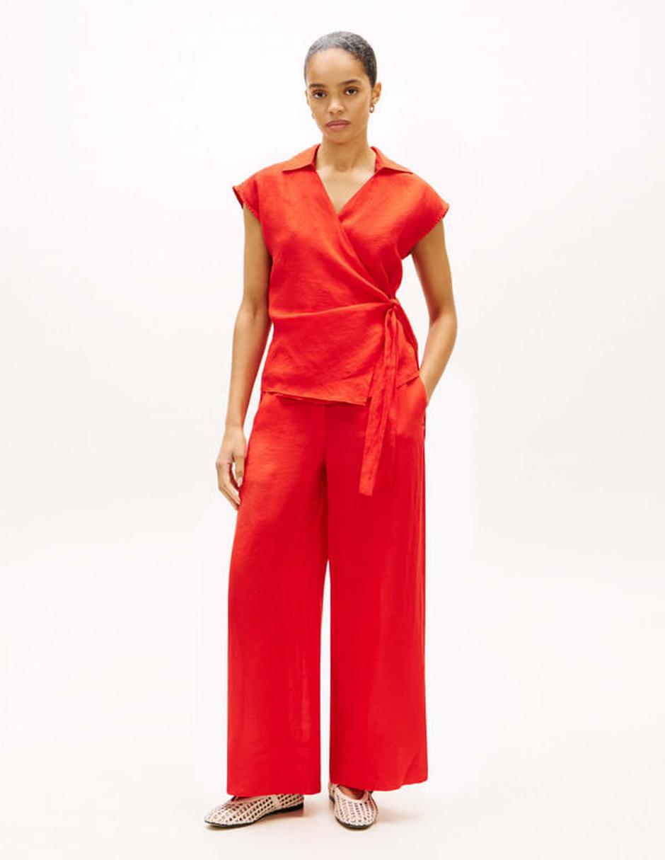 Pantalón regular amplio para mujer 4