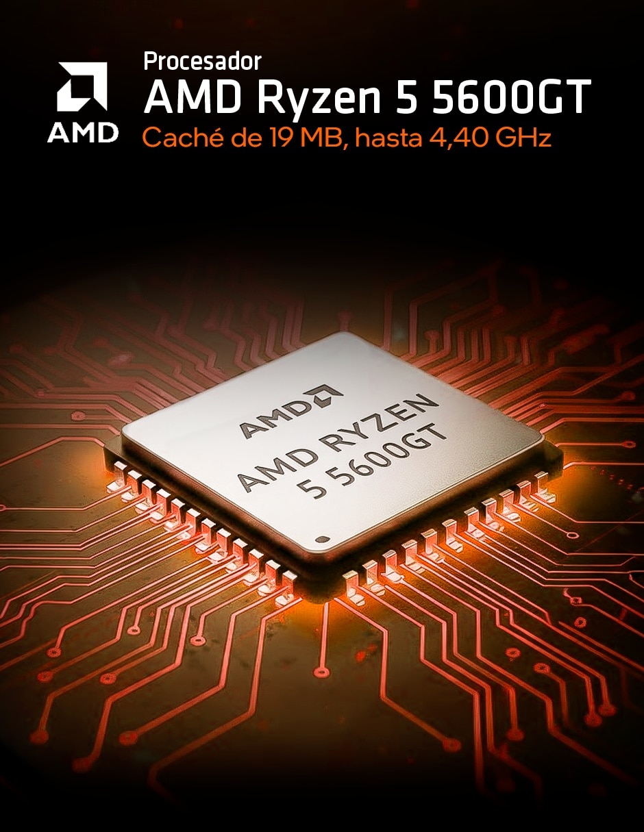Computadora de escritorio Getttech vitro gpa-vi56gtb-01m amd ryzen 5 amd radeon 7 16 gb ram 1 tb ssd