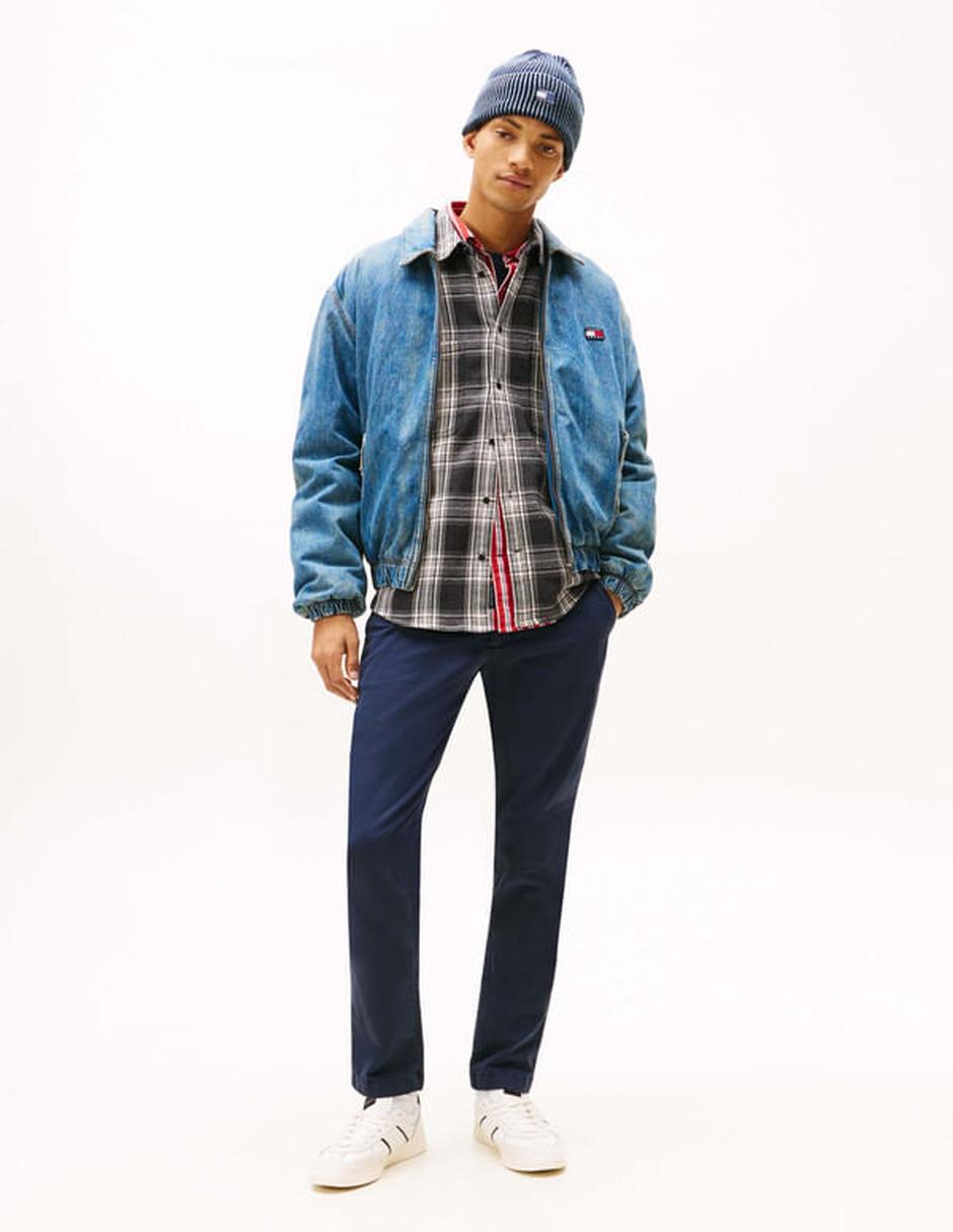 Pantalón casual chino slim de algodón para hombre 4
